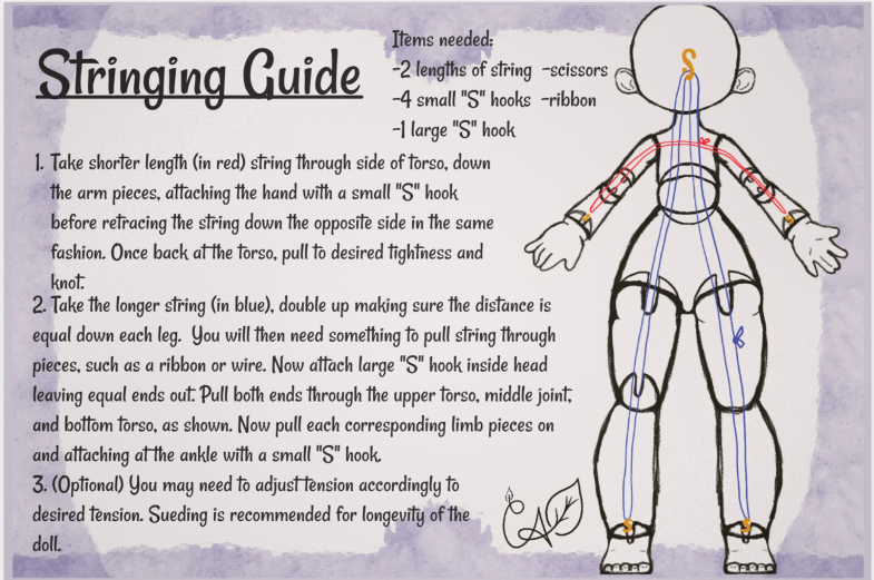 How-to guide to string together your ball jointed dall